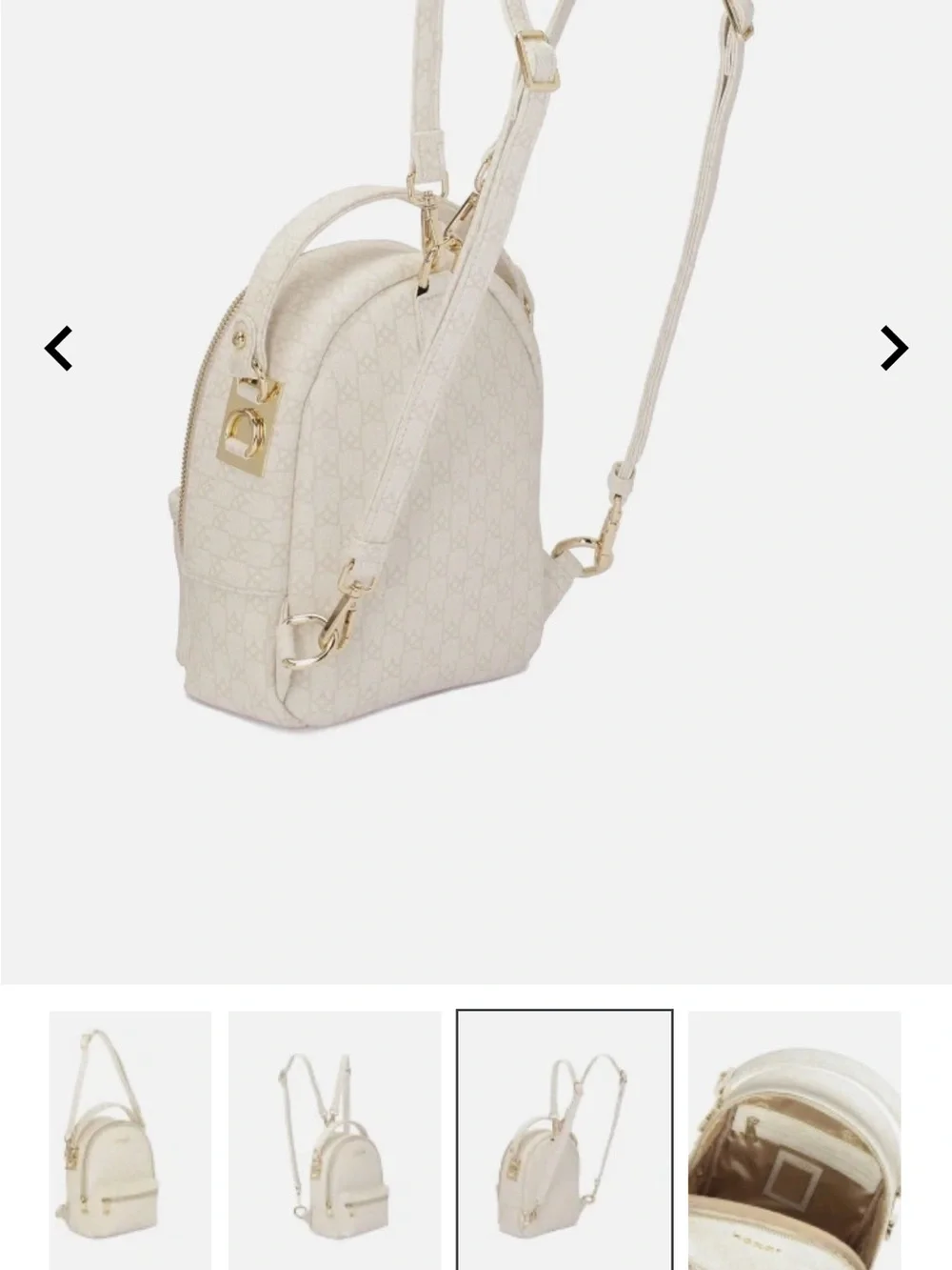 Lazard Grain Learher Cream Mini dual-purpose Backpack